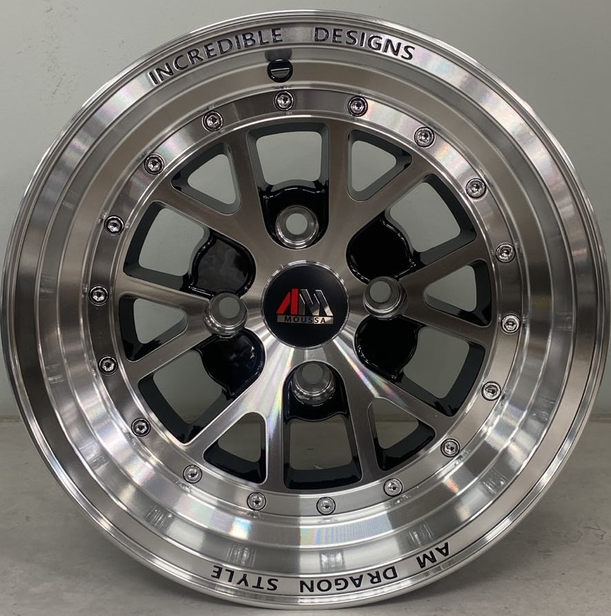 13" CONCEPT ZAR2504 10 (13X7/4-108) ET0 BLK MACH