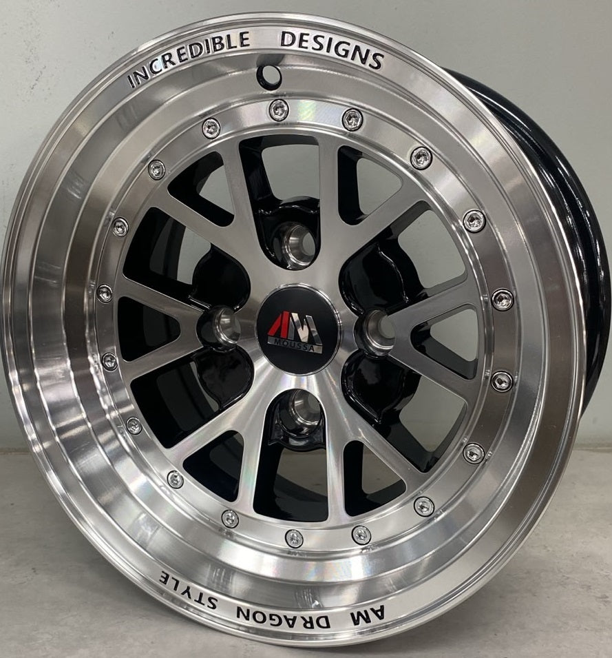 13" CONCEPT ZAR2504 10 (13X7/4-108) ET0 BLK MACH