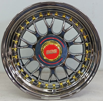 15" KR YKW5031 6 (15X8/4/5-100) BLACK CHROME
