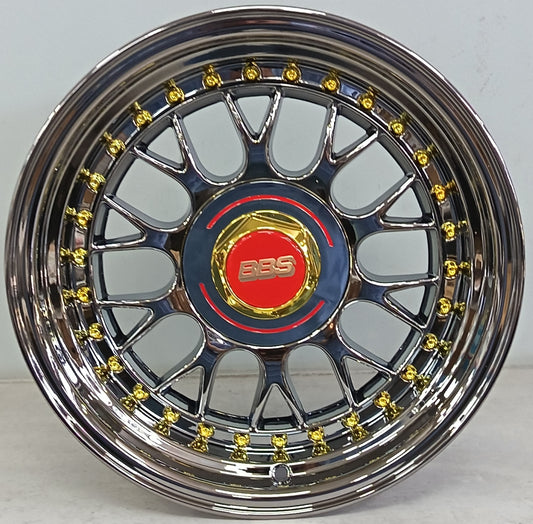 15" KR YKW5031 6 (15X8/4/5-100) BLACK CHROME
