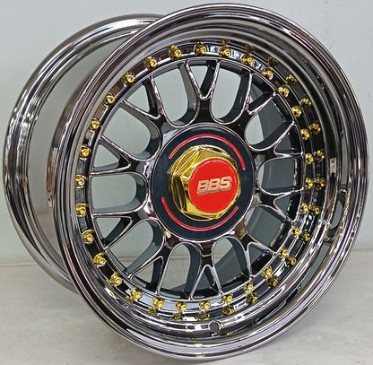 15" KR YKW5031 6 (15X8/4/5-100) BLACK CHROME