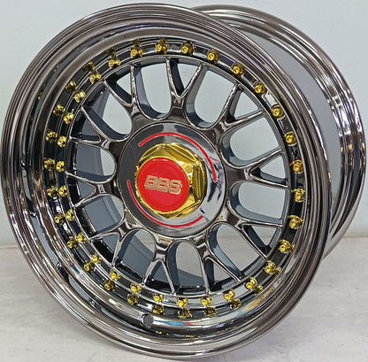 15" KR YKW5031 6 (15X8/4/5-100) BLACK CHROME