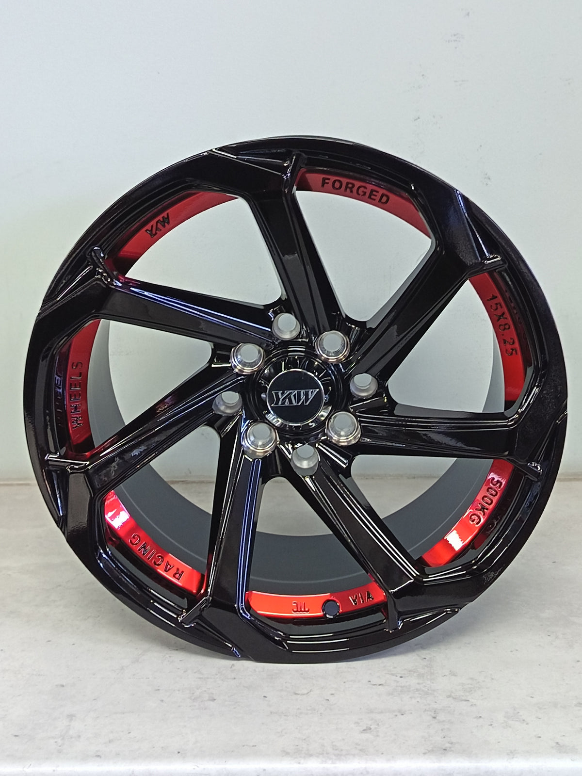 15" KR YKW5038 25 (15X8.25/4-100/114) BL+RED