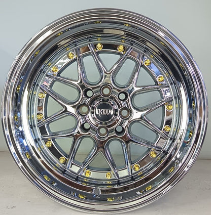 15" KR YKW5039 9 (15X8/4-100/114) BL CHROME