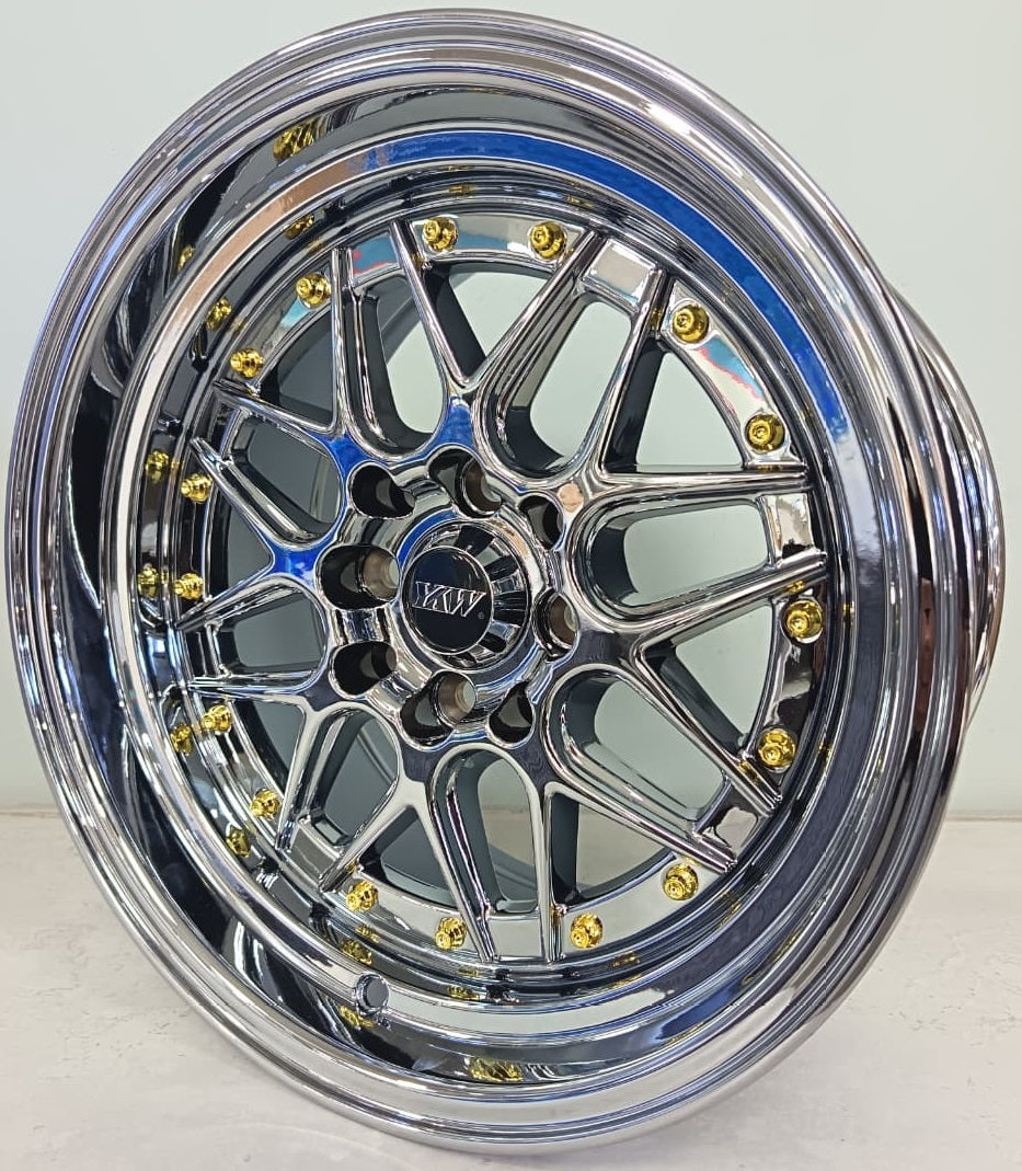 15" KR YKW5039 9 (15X8/4-100/114) BL CHROME